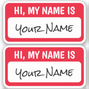 Juego de Dos Calcomanías Personalizadas Hola Mi No