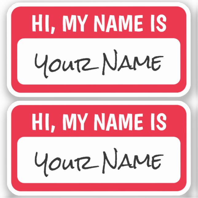 Juego de Dos Calcomanías Personalizadas Hola Mi No (Anverso)