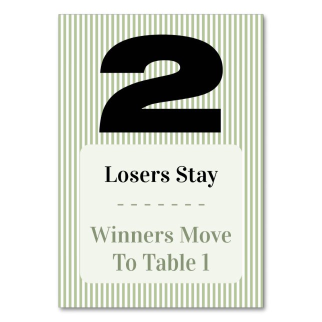 Juego de dos tarjetas de mesa Bunco Simple Modern (Anverso)