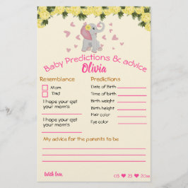 juego de ducha de bebé, tarjetas de elefante rosa 