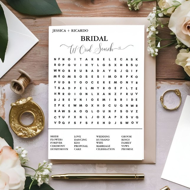 Juego de ducha de novia tarjeta de juego de búsque (Subido por el creador)