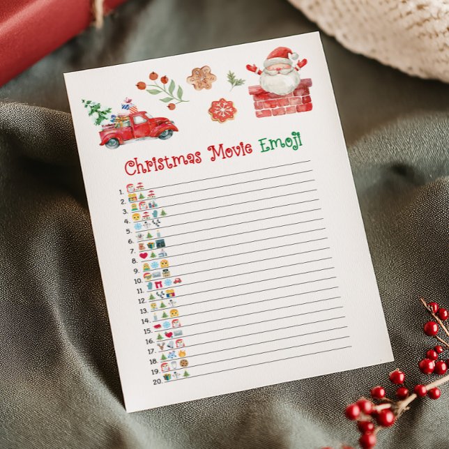 Juego de Emoji de Película de Navidad de Santa (Christmas Party Games)