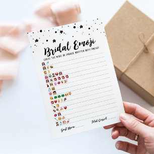 Juego de emojis de boda con respuestas Tarjeta de 