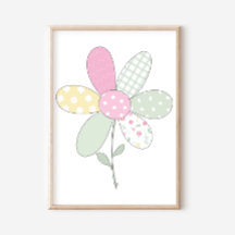Juego de estampados de arte de colcha con flor sob
