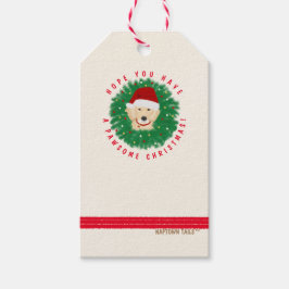 Juego de etiquetas de regalo de perro de la guirna