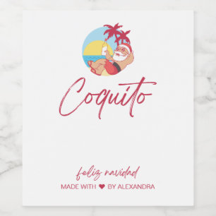 Juego de etiquetas divertidas de Coquito Santa Foo