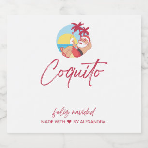 Juego de etiquetas divertidas de Coquito Santa Foo