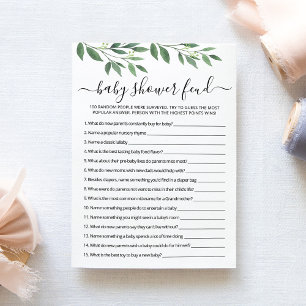 Juego de feud con tarjeta de pary de Baby Shower p