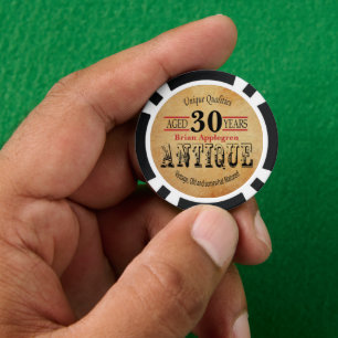 Juego De Fichas De Póquer Años, Antigüedades, Madurados y Viejos 30 años