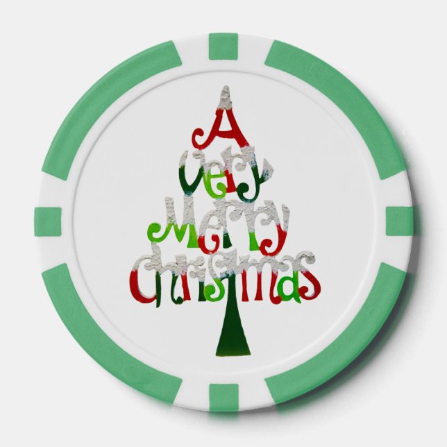 Juego De Fichas De Póquer Árbol de Navidad muy divertido (Anverso)