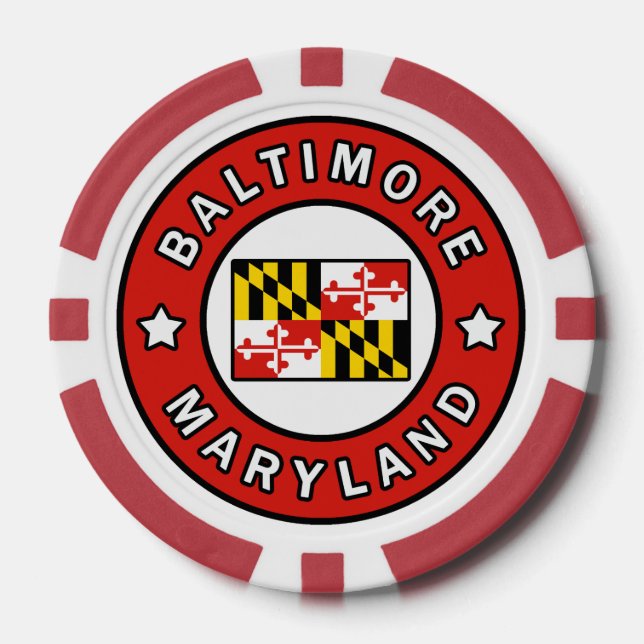 Juego De Fichas De Póquer Baltimore Maryland (Anverso)