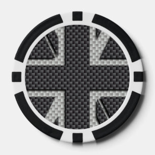Juego De Fichas De Póquer Bandera BRITÁNICA Union Jack de la fibra de