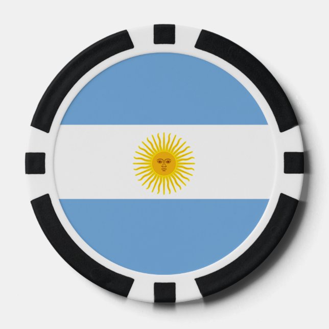 Juego De Fichas De Póquer Bandera de Argentina (Anverso)