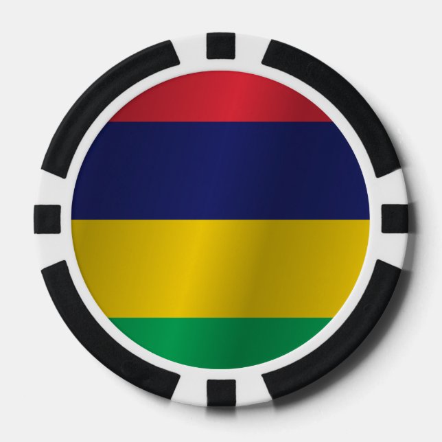 Juego De Fichas De Póquer Bandera de Mauricio (Anverso)