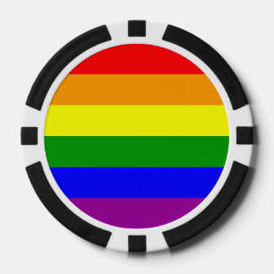 Juego De Fichas De Póquer Bandera gay del arco iris colorido
