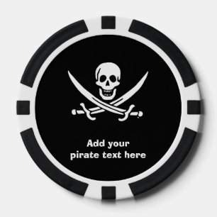 Juego De Fichas De Póquer Bandera pirata de Jolly roger