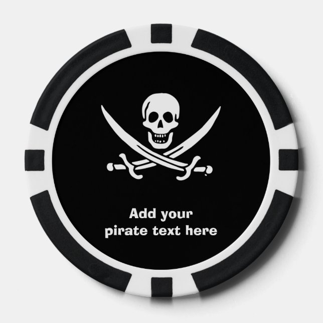 Juego De Fichas De Póquer Bandera pirata de Jolly roger (Anverso)