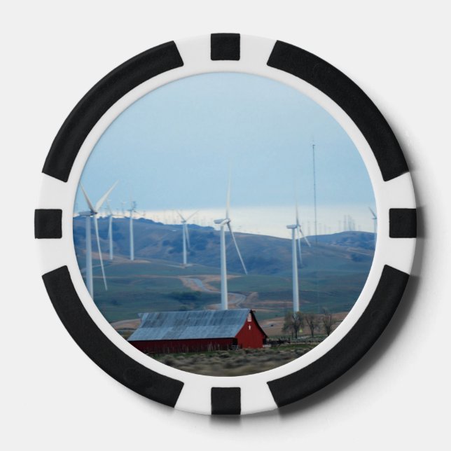 Juego De Fichas De Póquer Barn y molinos de viento (Anverso)