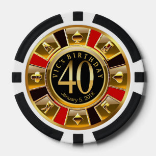 Juego De Fichas De Póquer Bday de Vic 40.o