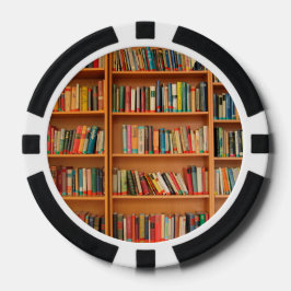 Juego De Fichas De Póquer Biblioteca de libros Librería Lectura de Bookworm