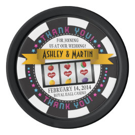 Juego De Fichas De Póquer Boda de Destino de Casino Vegas Gracias Por Favor