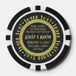 Juego De Fichas De Póquer Boda de oro negro de Vegas Casino Gracias