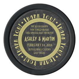 Juego De Fichas De Póquer Boda de oro negro de Vegas Casino Gracias