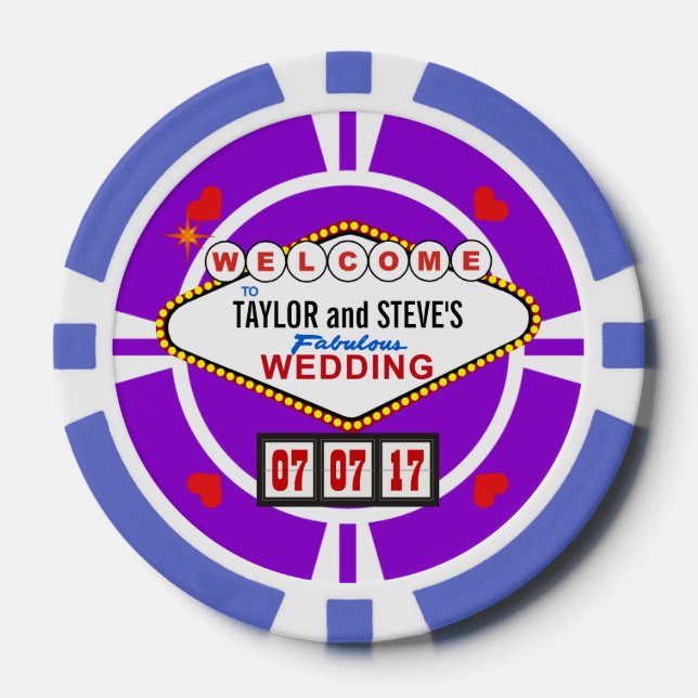 Juego De Fichas De Póquer Boda Favor Vegas Casino Chips de Poker (Anverso)