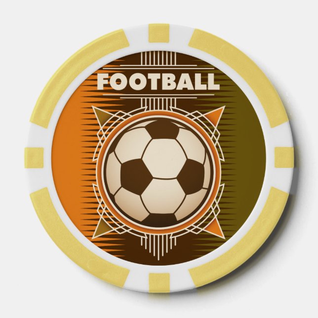 Juego De Fichas De Póquer Bola deportiva de fútbol (Anverso)