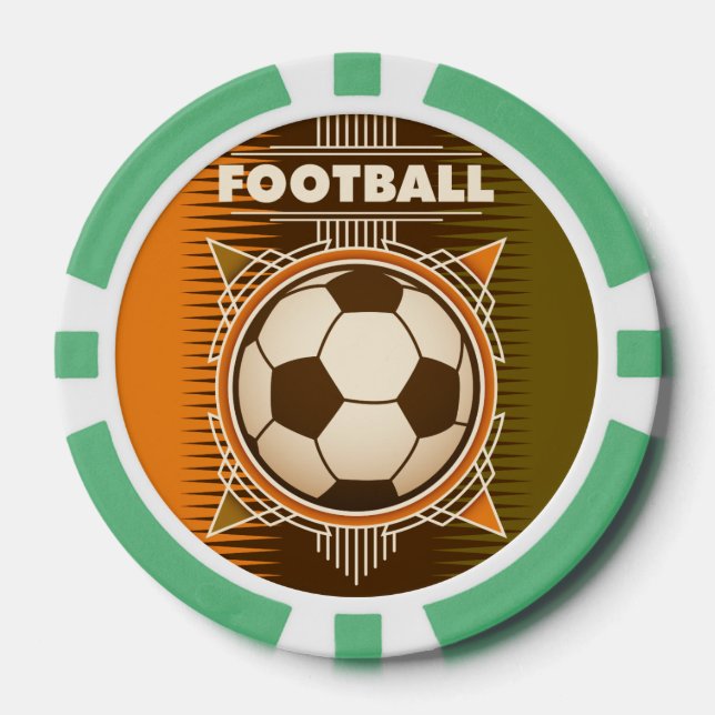 Juego De Fichas De Póquer Bola deportiva de fútbol (Anverso)