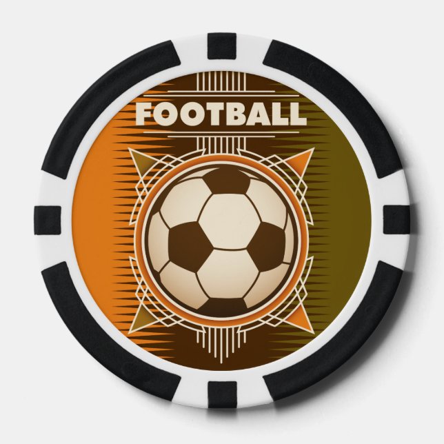 Juego De Fichas De Póquer Bola deportiva de fútbol (Anverso)