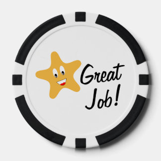 Juego De Fichas De Póquer ¡Buen trabajo! Personalizado Gold Star