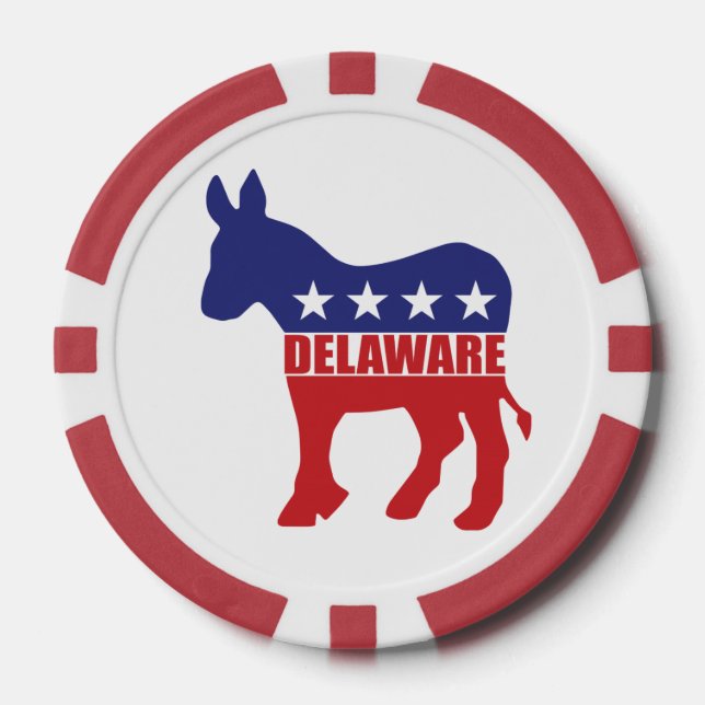 Juego De Fichas De Póquer Burro de Delaware Demócrata (Anverso)