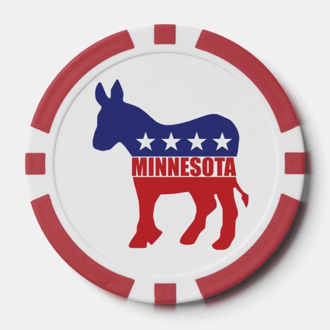 Juego De Fichas De Póquer Burro demócrata de Minnesota (Anverso)