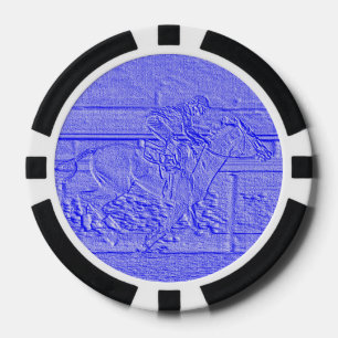 Juego De Fichas De Póquer Caballo de carreras azul en colores pastel del
