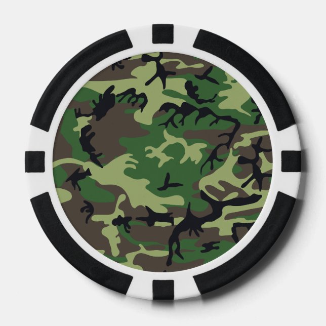 Juego De Fichas De Póquer Camuflaje militar (Anverso)