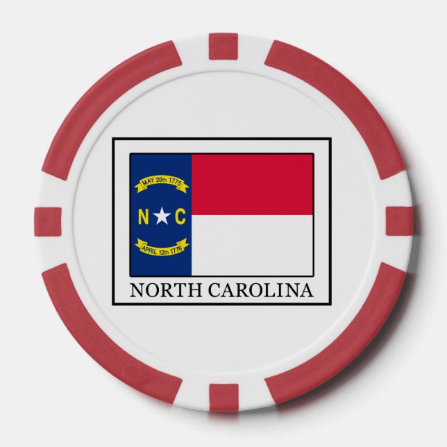 Juego De Fichas De Póquer Carolina del Norte (Anverso)