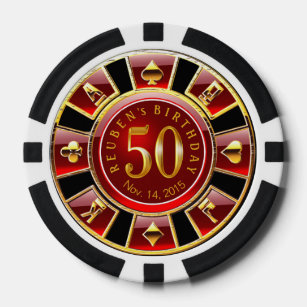 Juego De Fichas De Póquer Casino Vegas Chip Rojo y Negro