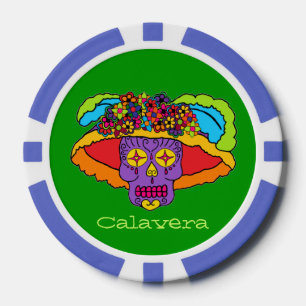 Juego De Fichas De Póquer Catrina Calavera de Azúcar