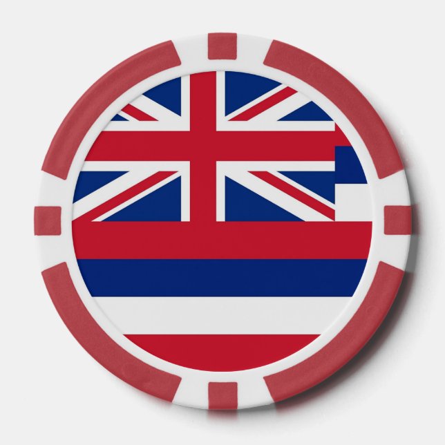 Juego De Fichas De Póquer Chipoker patriótico con bandera de Hawaii (Anverso)