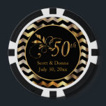 Juego De Fichas De Póquer Clásico 50° Aniversario del Boda de Oro<br><div class="desc">Fichas de póquer. Diseño del 50° Aniversario del Boda Dorado listo para su personalización. ✔ NOTA: ¡SÓLO CAMBIA LAS ÁREAS DE PLANTILLA NECESARIAS! 😀 Si es necesario, puede eliminar el texto y empezar a agregar de nuevo el texto y la fuente que desee. 📌 Si necesita una mayor personalización, haga...</div>