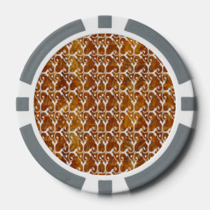 Juego De Fichas De Póquer Clay Poker Chips Golden Jewel Patterns