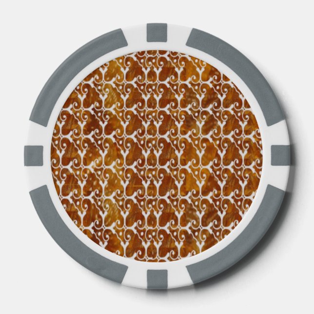 Juego De Fichas De Póquer Clay Poker Chips Golden Jewel Patterns (Anverso)