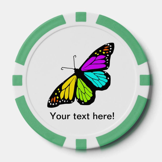 Juego De Fichas De Póquer Clíparte de mariposa colorida (Anverso)