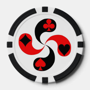 Juego De Fichas De Póquer Club Lauburu Basque Cross Spade Heart Diamond Club