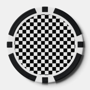 Juego De Fichas De Póquer Cuadrados de cuadros negros y blancos