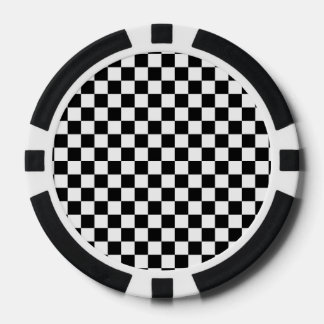 Juego De Fichas De Póquer Cuadrados negro y blanco