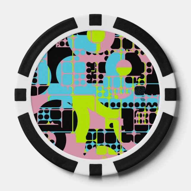 Juego De Fichas De Póquer Diseño abstracto de formas rotas (Anverso)