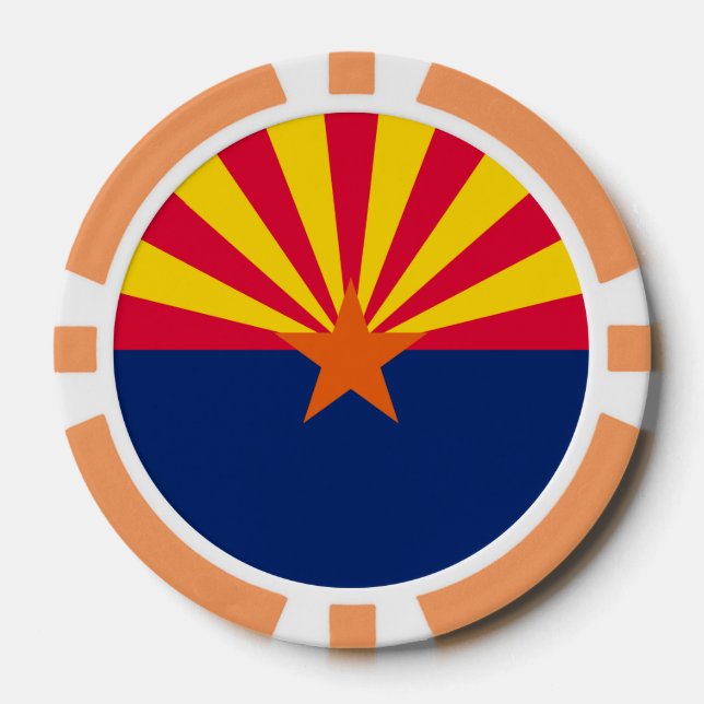 Juego De Fichas De Póquer Diseño de la bandera del estado de Arizona (Anverso)