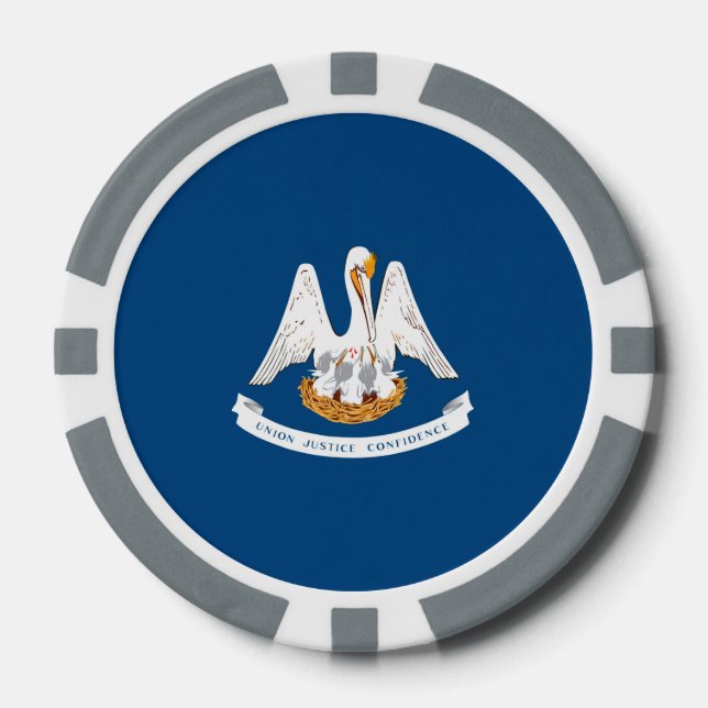 Juego De Fichas De Póquer Diseño de la bandera del estado de Louisiana (Anverso)